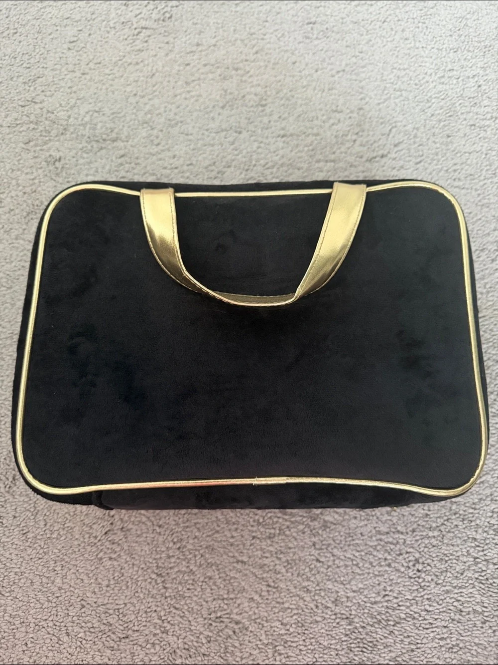 Juicy Couture Black & Gold Rhinestone 'Juicy' Travel Cosmetic Bag